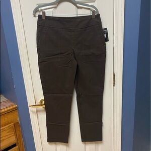 Ava And Grace Brown Women straight leg cuff strap Capri pants with pockets